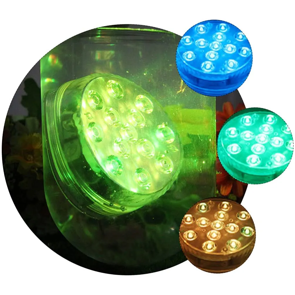 Dwarakesh Enterprises® IP68 2 Meter Submersible tealight Candles 10 LEDs Battery Operated Flashing Candles for Candles Party Garden Decoration 1pc