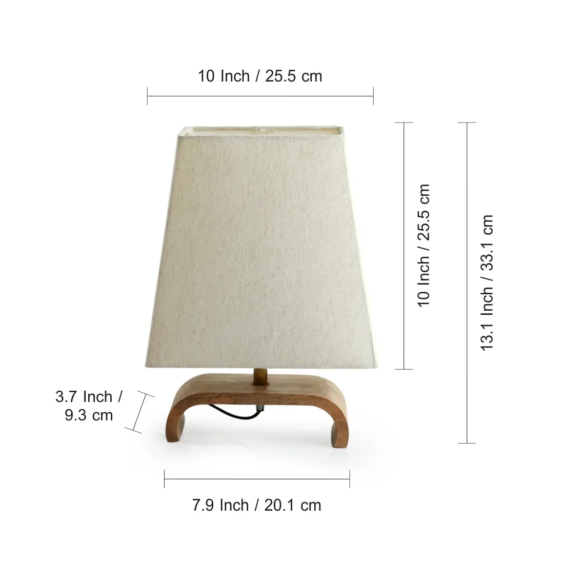 'Stacked Geometry' Decorative Wooden Table Lamp (13.1 Inches)